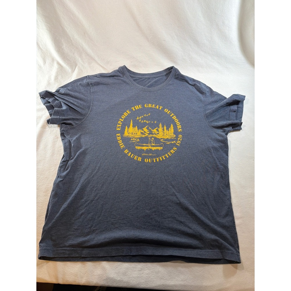 Eddie Bauer Mens Blue Explore The Great Outdoors Graphic T-Shirt XL